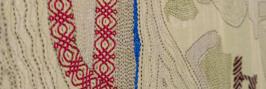 Embroidered map detail - stitched belonging